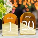 JOYIT Arch Wedding Table Numbers 1-20 with Stands, Gold Acrylic Signs