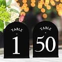 JOYIT Arch Wedding Table Numbers 1-50 with Stands, 5x7 Acrylic