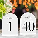 JOYIT Arch Wedding Table Numbers 1-40 with Stands, 5x7 Acrylic