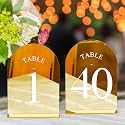 JOYIT Arch Wedding Table Numbers 1-40 with Stands, Gold Acrylic Signs