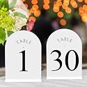 JOYIT Arch Wedding Table Numbers 1-30 with Stands, 5x7 Acrylic
