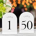 JOYIT Arch Wedding Table Numbers 1-50 with Stands, 5x7 Acrylic