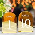 JOYIT Arch Wedding Table Numbers 1-20 with Stands, Gold Acrylic Signs