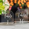 JOYIT Clear Acrylic Table Numbers 1-10 with Stands, 5 x 7 Inch
