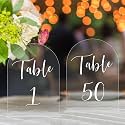 JOYIT Clear Acrylic Table Numbers 1-50 with Stands, 5 x 7 Inch