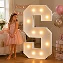JoyMuse Marquee Letters 4 Feet Tall Big Light Up Letters S for Party Decor