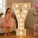 JoyMuse 4FT Marquee Light Up Letters,Large Marquee Letters 4 Feet Tall for Marry Me Proposal Decorations Big 4FT Letters with Lights for Baby Shower Party Decor, Letter Y