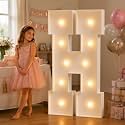 JoyMuse 4FT Marquee Light Up Letters,Large Marquee Letters 4 Feet Tall for Marry Me Proposal Decorations Big 4FT Letters with Lights for Baby Shower Party Decor, Letter H