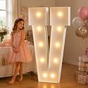 JoyMuse 4FT Marquee Light Up Letters,Large Marquee Letters 4 Feet Tall for Marry Me Proposal Decorations Big 4FT Letters with Lights for Baby Shower Party Decor, Letter V