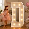JoyMuse 4FT Marquee Light Up Letters,Large Marquee Letters 4 Feet Tall for Marry Me Proposal Decorations Big 4FT Letters with Lights for Baby Shower Party Decor, Letter D