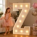 JoyMuse 4FT Marquee Light Up Letters,Large Marquee Letters 4 Feet Tall for Marry Me Proposal Decorations Big 4FT Letters with Lights for Baby Shower Party Decor, Letter Z