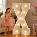 JoyMuse 4FT Marquee Light Up Letters,Large Marquee Letters 4 Feet Tall for Marry Me Proposal Decorations Big 4FT Letters with Lights for Baby Shower Party Decor, Letter X