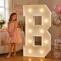 JoyMuse 4FT Marquee Light Up Letters,Large Marquee Letters 4 Feet Tall for Marry Me Proposal Decorations Big 4FT Letters with Lights for Baby Shower Party Decor, Letter B