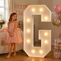 JoyMuse 4FT Marquee Light Up Letters,Large Marquee Letters 4 Feet Tall for Marry Me Proposal Decorations Big 4FT Letters with Lights for Baby Shower Party Decor, Letter G