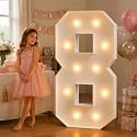 JoyMuse Marquee Numbers 4 Feet Tall Big Light Up Numbers 8 for Party Decor