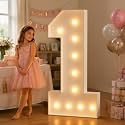 JoyMuse 4FT Marquee Numbers,Large Marquee Numbers 4 Feet Tall for Birthday Decorations Big 4FT Numbers with Light for Party Decor, Number 1