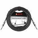 JOYO Audio Instrument Cable 15ft for Bass &amp; Guitar 1/4 Inch Straight Professional Amp Cord (Black, CM-04)