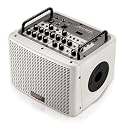 JOYO 40W Portable Acoustic Guitar Amp with Effect Rechargeable Bluetooth Combo Amplifier, Guitar & Mic Channel 20 Drum Pattern, XLR DI Out, USB-C Recording & Live Streaming for Phone (BSK-40 White)