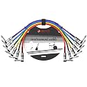 JOYO Patch Cables 1.2ft for Bass Guitar Effect Pedal Professional Guitar Patch Cords 1/4 Inch (CM-05, 6 Pack)