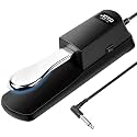 JOYO Sustain Pedal for Keyboard Piano Universal Metal Foot Controller with Polarity Switch 5ft Cable for Digital electric Piano MIDI Synthesizer (SP-10)