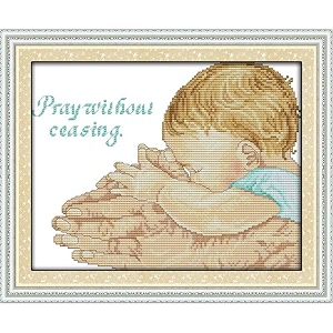 JOYSEWING Fathers Love Baby Stamped Kits Cross