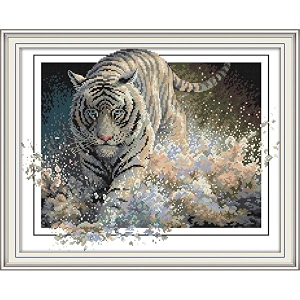 JOYSEWING Running Tiger Cross Stitch Kits Fierce
