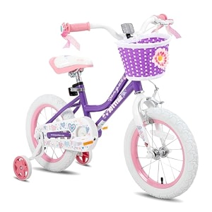 joystar angel 1234 girls bike training wheelsbasket 2-4y purple