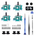 Joysticks Replacement for P5 Controller, AOLION 3D Joystick Module Parts Compatible with P5 51 PCS Controller parts 4 Joystick, Thumbstick, 10 Protective Ring and More,blue