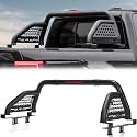JOYTUTUS Roll Bar for Full Size Truck with Brake Light, Pickup Chase Rack Sport Bar Compatible with F150, F250, F350, Silverado, Sierra, Ram 1500 2500 3500, Tundra