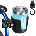 JOYTUTUS Wheelchair Cup Holder, 2 Pack Rollator Cup Holder, 4 Flexible Tabs with Hook Drink Holder for Walker, Scooter, Stroller, Mobility