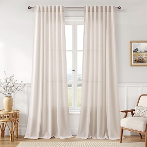 Joywell Extra Long Linen Curtains 102 Inches