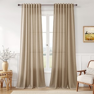 Joywell Extra Long Linen Curtains 102 Inches