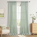 Joywell Extra Long Linen Curtains 102 Inches