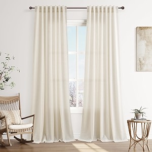 Joywell Extra Long Linen Curtains 104 Inches