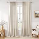 Joywell Extra Long Linen Curtains 108 Inches