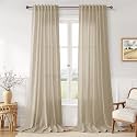 Joywell Extra Long Linen Curtains 112 Inches
