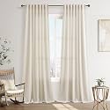 Joywell Extra Long Linen Curtains 112 Inches