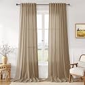 Joywell Extra Long Linen Curtains 112 Inches