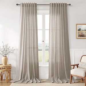 Joywell Extra Long Linen Curtains 120 Inches