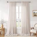 Joywell Extra Long Linen Curtains 120 Inches