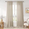 Joywell Extra Long Linen Curtains 120 Inch