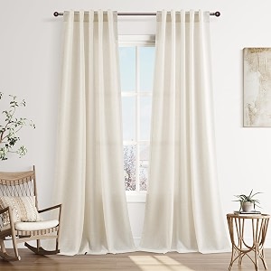 Joywell Extra Long Linen Curtains 40x108 Inch