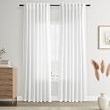 Joywell Linen Curtains Natural White 84 Inches