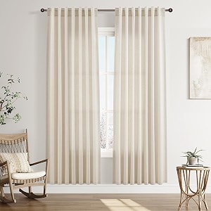 Joywell Linen Curtains 80 Inches Long for