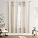 Joywell Linen Curtains 80 Inches Long for
