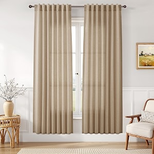 Joywell Linen Curtains 80 Inches Long for