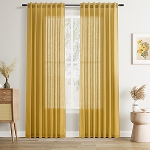 Joywell Linen Curtains 84 Inches Long for