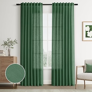 Joywell Linen Curtains 90 Inches Long for