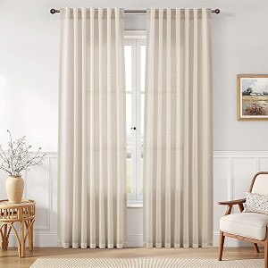 Joywell Linen Curtains 90 Inches Long for
