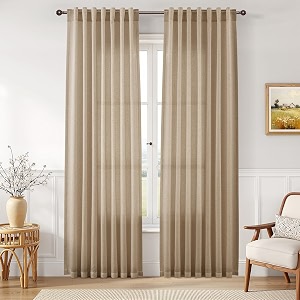 Joywell Linen Curtains 90 Inches Long for